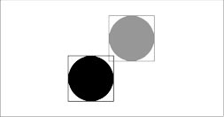 Рис. 9.2. Два спрайта, сталкивающиеся на уровне ограничивающих прямоугольников