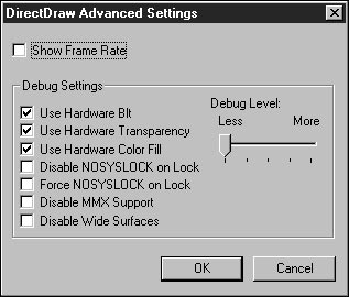 Рис. A.12. Окно DirectDraw Advanced Settings