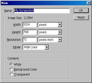 Рис. A.3. Диалоговое окно создания нового изображения в Adobe Photoshop 6.0