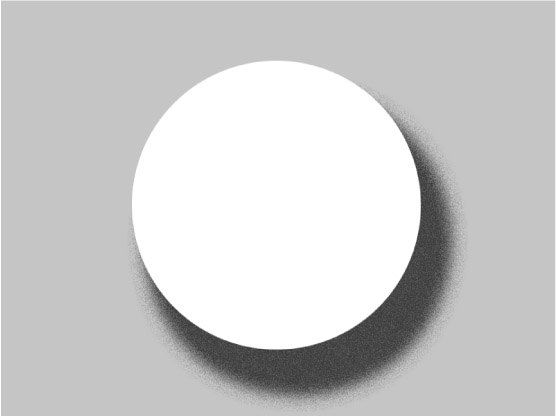 Рис. A.23. Белая сфера с примененным к ней эффектом Drop Shadow