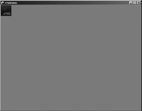 Рис. 2.5. Спрайт визуализированный в позиции (0, 0) окна программы