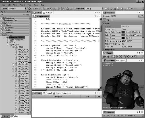 Рис. 8.3. IDE NVIDIA FX Composer 2.0