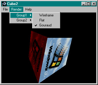 Рис. 8.3. Меню Render приложения Cube2