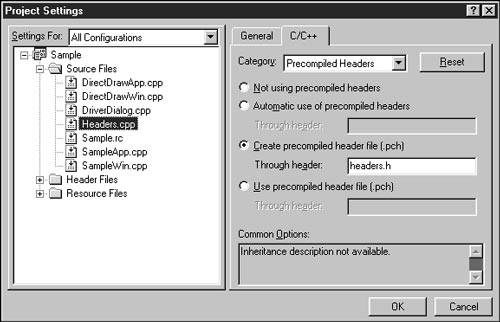 Рис. A.14. Вкладка C/C++ окна Project Settings после внесения изменений